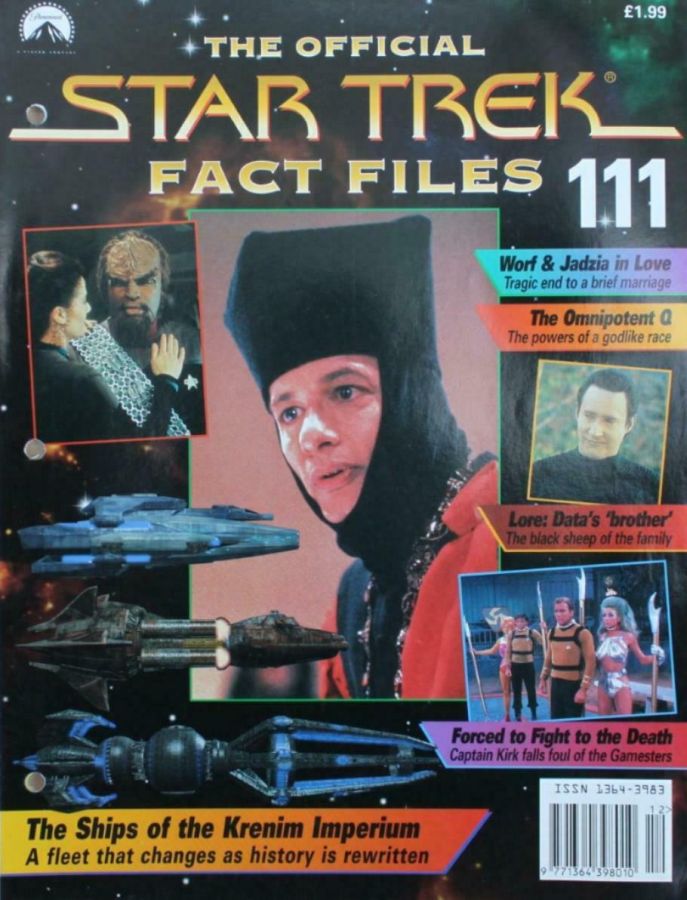 STAR TREK FACT FILES magazine side cover Issue 111  