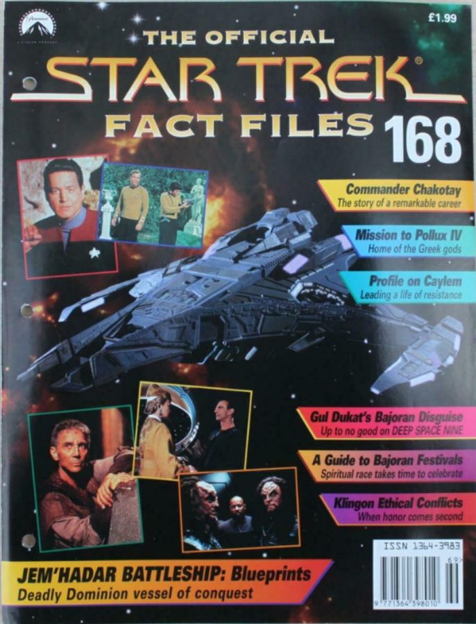 STAR TREK FACT FILES magazine side cover Issue 168  