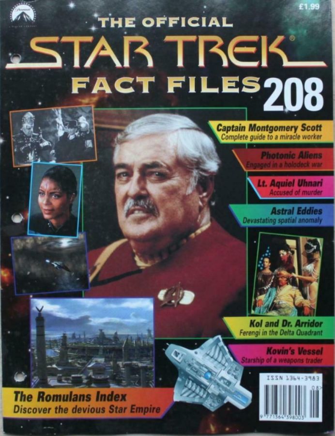 STAR TREK FACT FILES magazine side cover Issue 208  