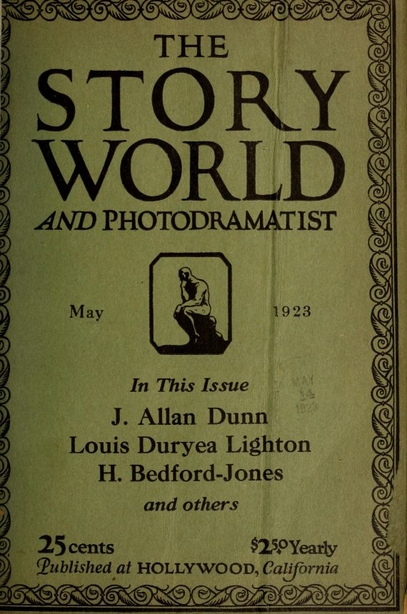 STORY WORLD AND PHOTODRAMATIST magazine side cover  May 1923
