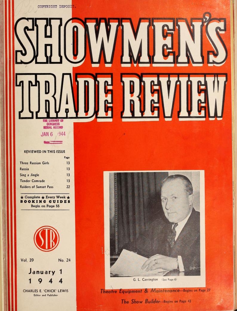 SHOWMENS TRADE REVIEW magazine side cover 1 January 1944