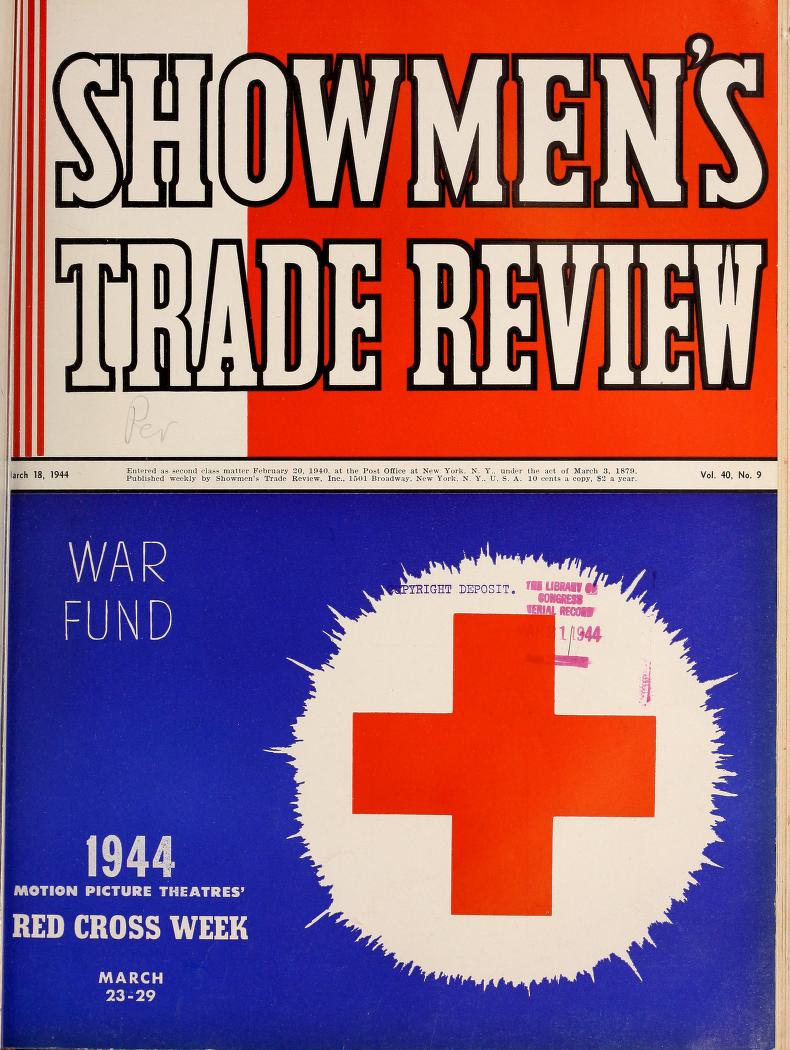 SHOWMENS TRADE REVIEW magazine side cover 18 March 1944