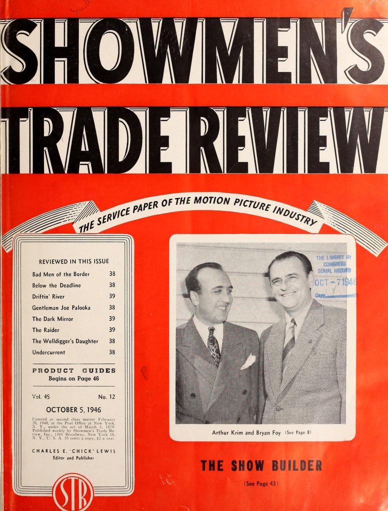 SHOWMENS TRADE REVIEW magazine side cover 5 October 1946