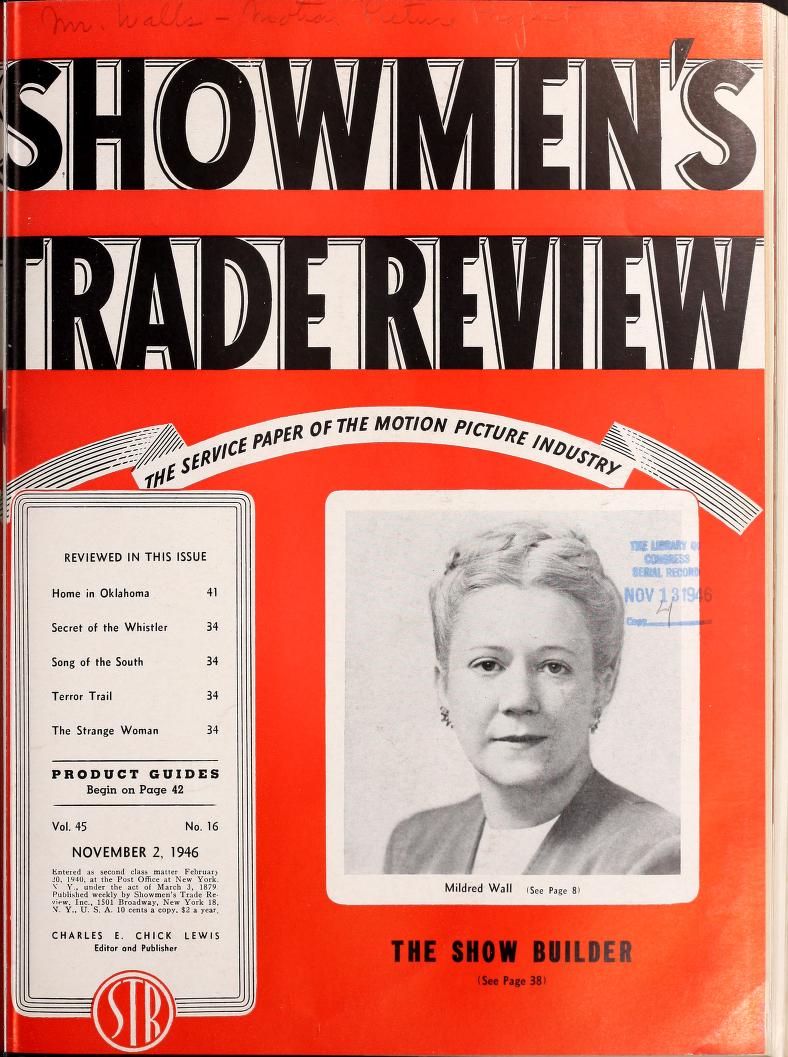 SHOWMENS TRADE REVIEW magazine side cover 2 November 1946