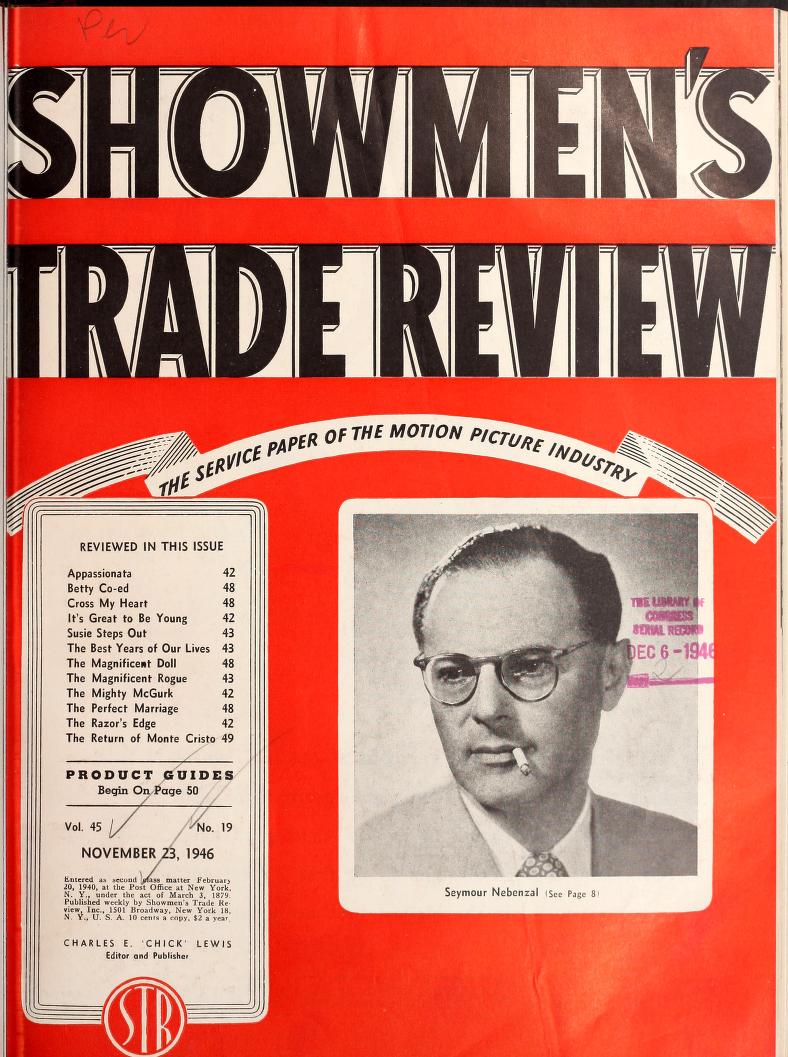 SHOWMENS TRADE REVIEW magazine side cover 23 November 1946