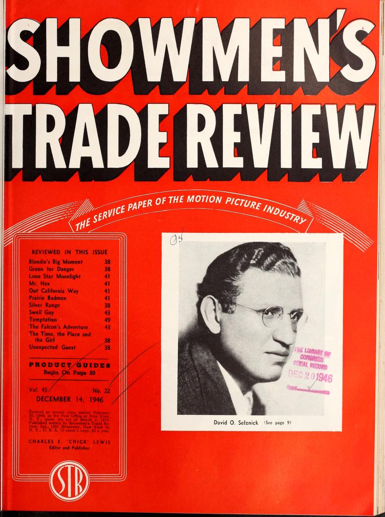 SHOWMENS TRADE REVIEW magazine side cover 14 December 1946