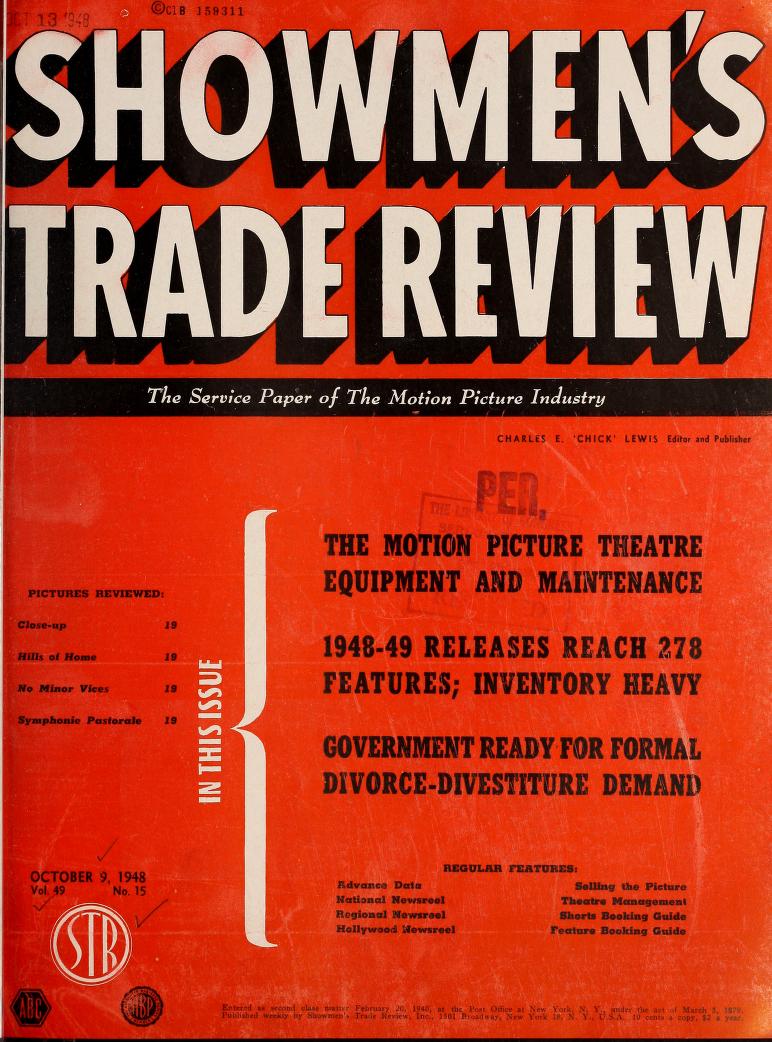 SHOWMENS TRADE REVIEW magazine side cover 9 October 1948