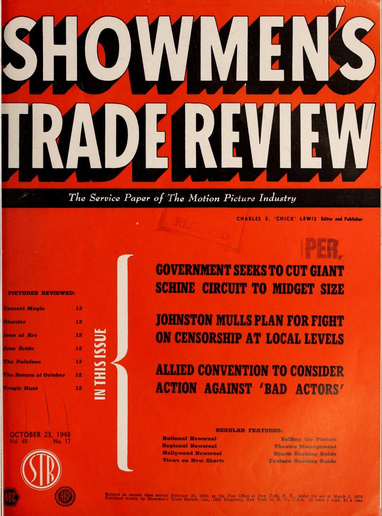 SHOWMENS TRADE REVIEW magazine side cover 23 October 1948