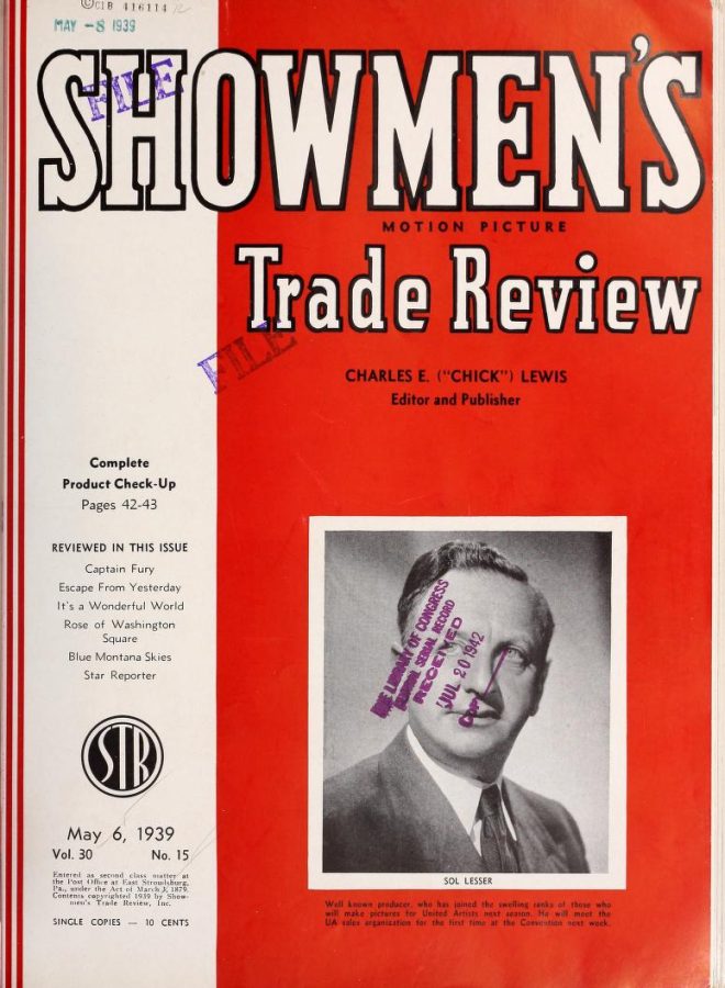 SHOWMENS TRADE REVIEW magazine side cover 6 May 1939