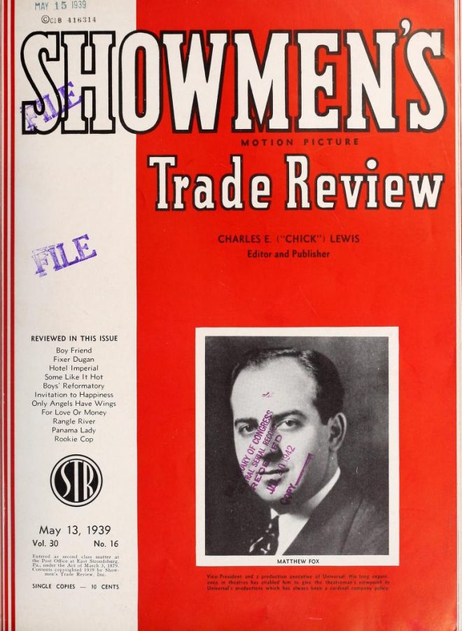 SHOWMENS TRADE REVIEW magazine side cover 13 May 1939