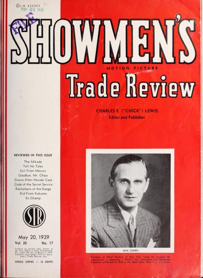SHOWMENS TRADE REVIEW magazine side cover 20 May 1939