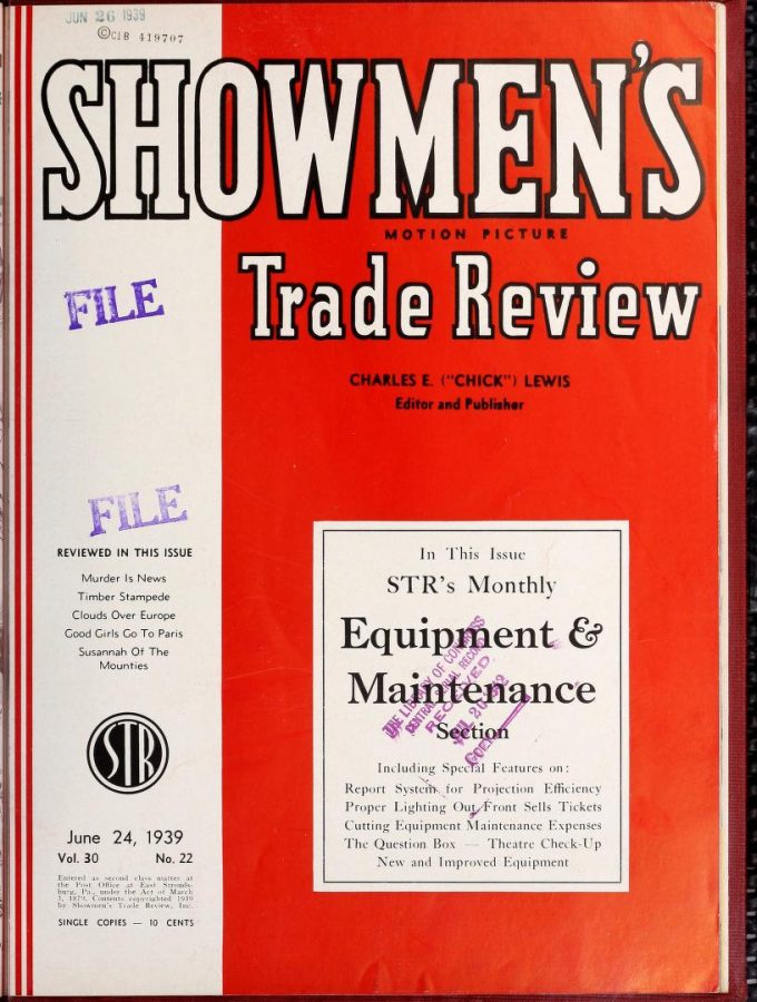 SHOWMENS TRADE REVIEW magazine side cover 24 June 1939