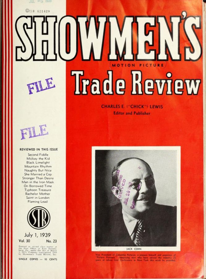 SHOWMENS TRADE REVIEW magazine side cover 1 July 1939
