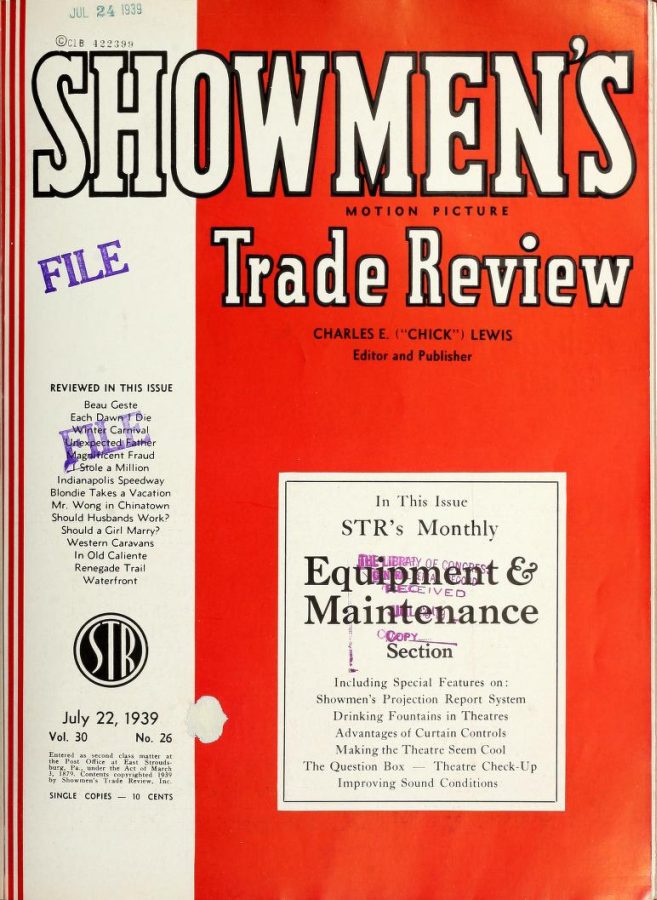 SHOWMENS TRADE REVIEW magazine side cover 22 July 1939