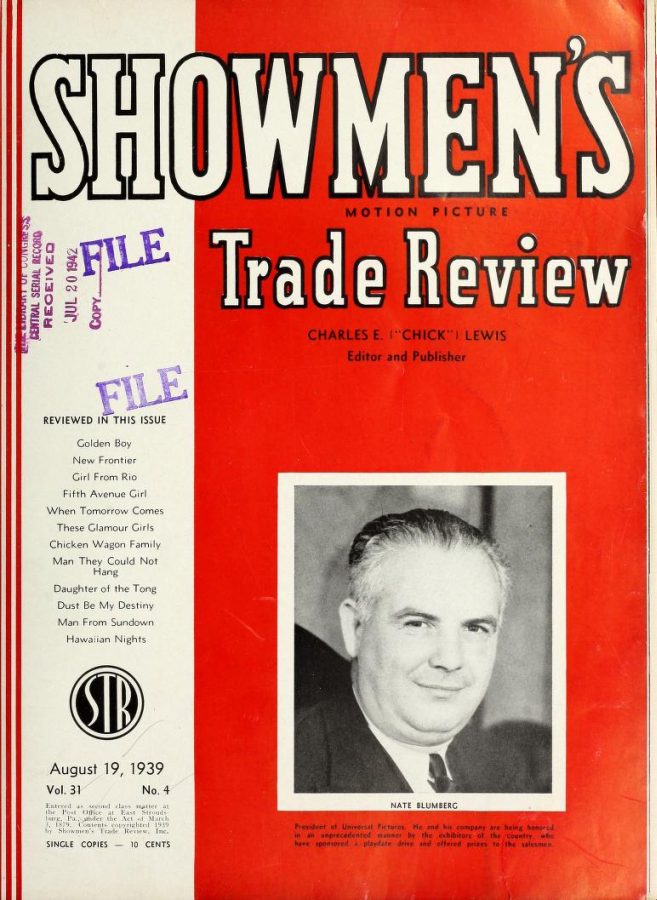 SHOWMENS TRADE REVIEW magazine side cover 19 August 1939