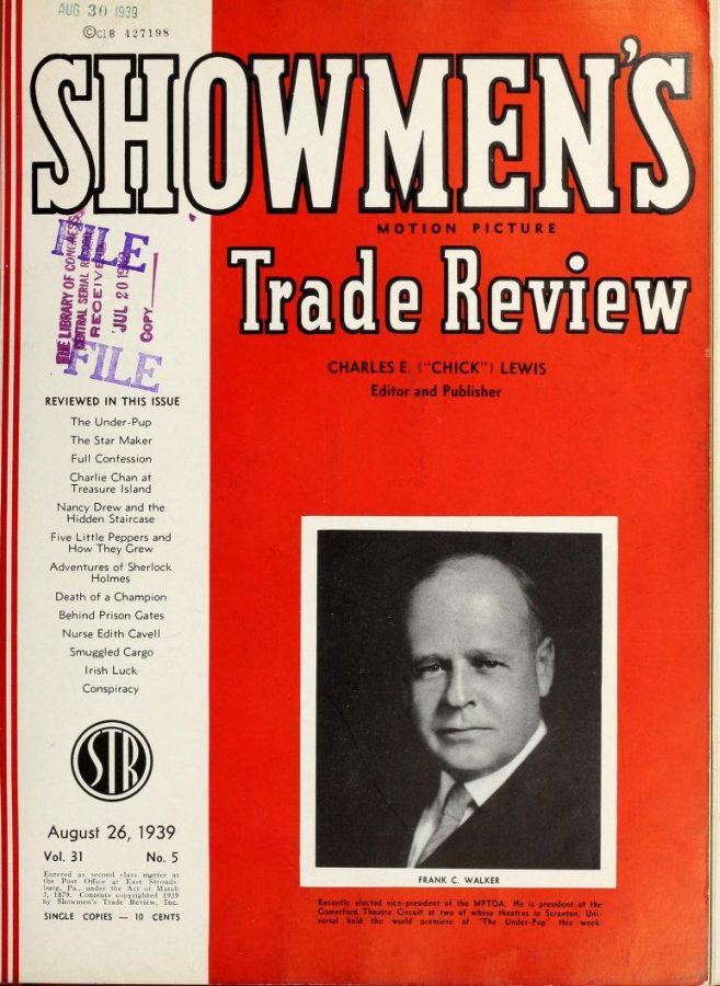 SHOWMENS TRADE REVIEW magazine side cover 26 August 1939