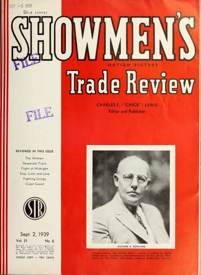 SHOWMENS TRADE REVIEW magazine side cover 2 September 1939