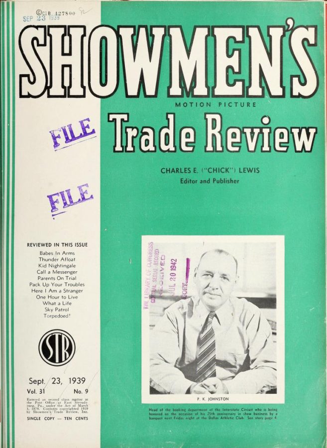 SHOWMENS TRADE REVIEW magazine side cover 23 September 1939