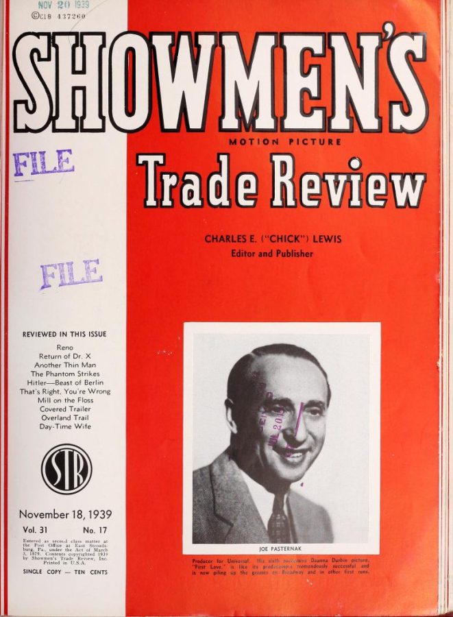 SHOWMENS TRADE REVIEW magazine side cover 18 November 1939