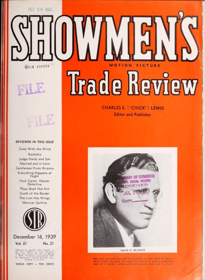 SHOWMENS TRADE REVIEW magazine side cover 16 December 1939