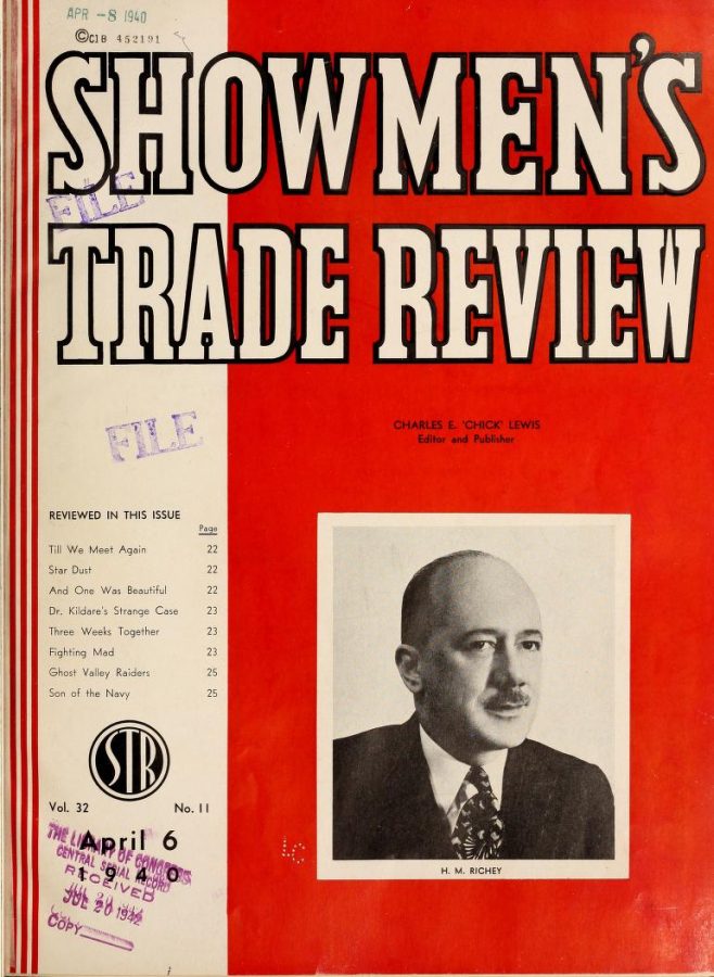 SHOWMENS TRADE REVIEW magazine side cover 6 April 1940