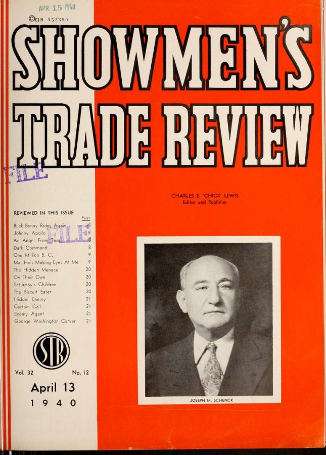 SHOWMENS TRADE REVIEW magazine side cover 13 April 1940