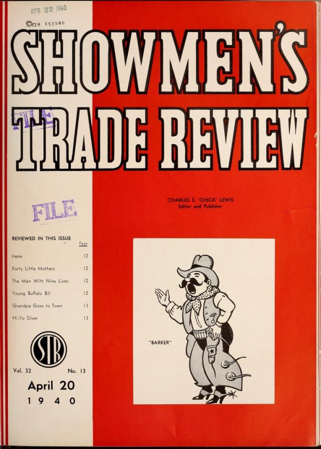 SHOWMENS TRADE REVIEW magazine side cover 20 April 1940