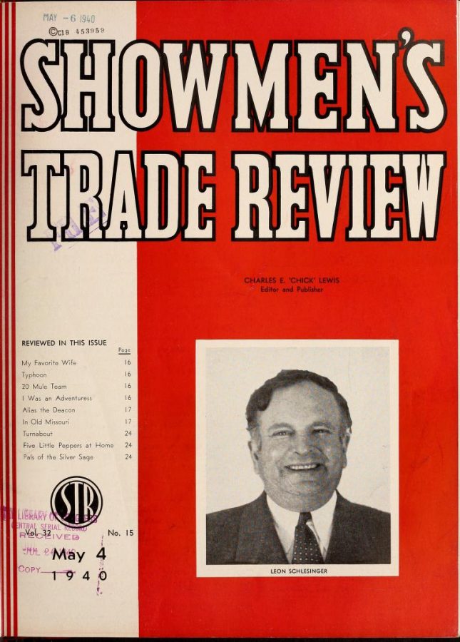 SHOWMENS TRADE REVIEW magazine side cover 4 May 1940