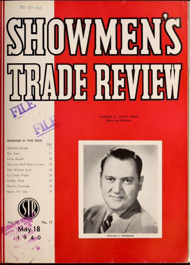 SHOWMENS TRADE REVIEW magazine side cover 18 May 1940