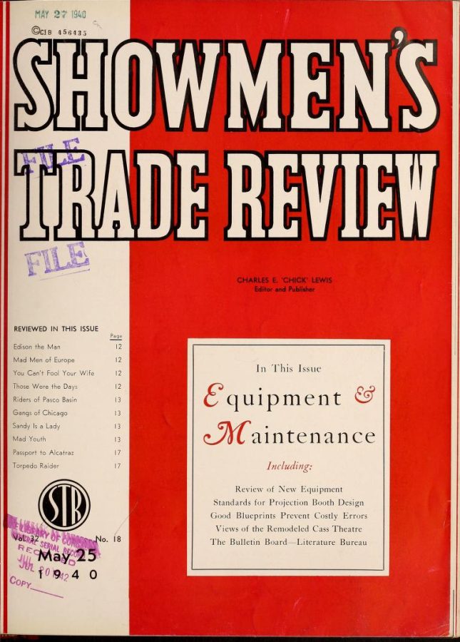 SHOWMENS TRADE REVIEW magazine side cover 25 May 1940