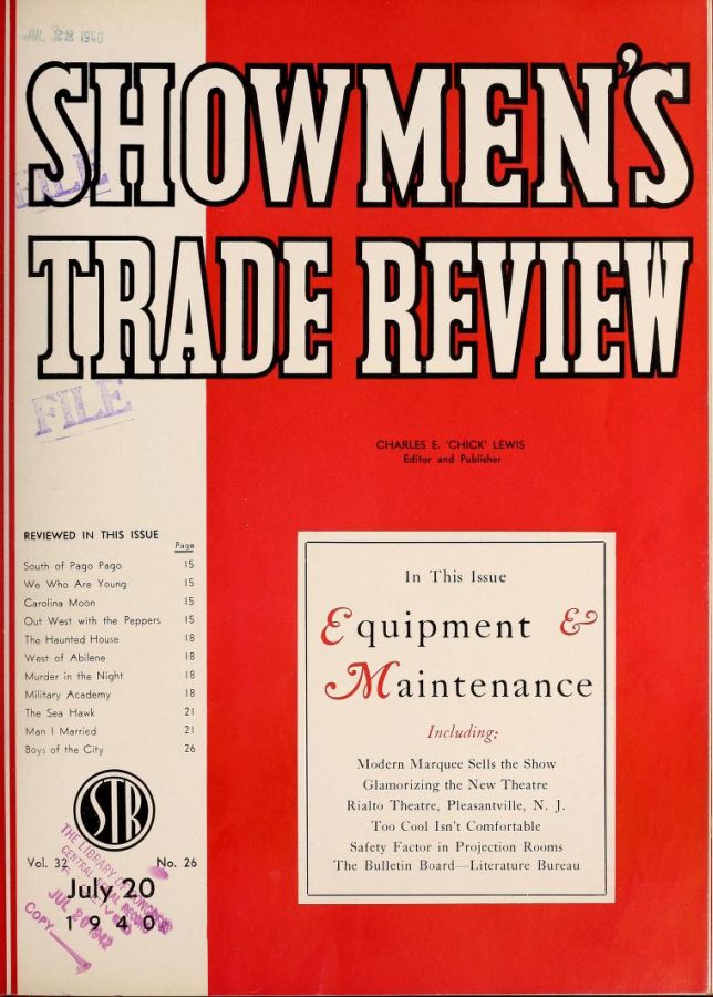 SHOWMENS TRADE REVIEW magazine side cover 20 July 1940