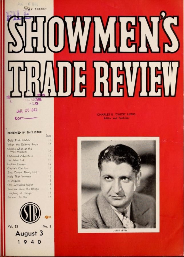 SHOWMENS TRADE REVIEW magazine side cover 3 August 1940
