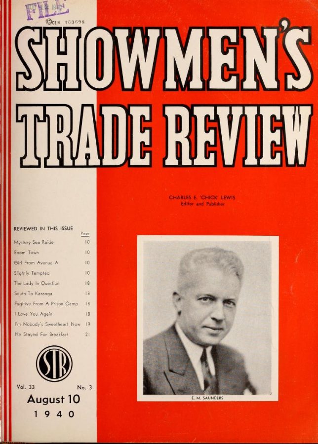 SHOWMENS TRADE REVIEW magazine side cover 10 August 1940