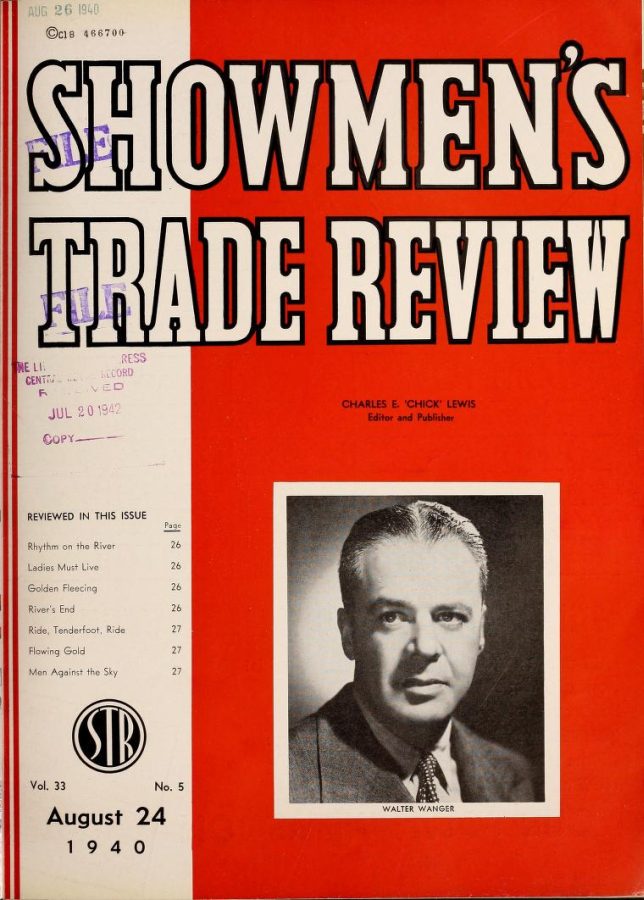 SHOWMENS TRADE REVIEW magazine side cover 24 August 1940