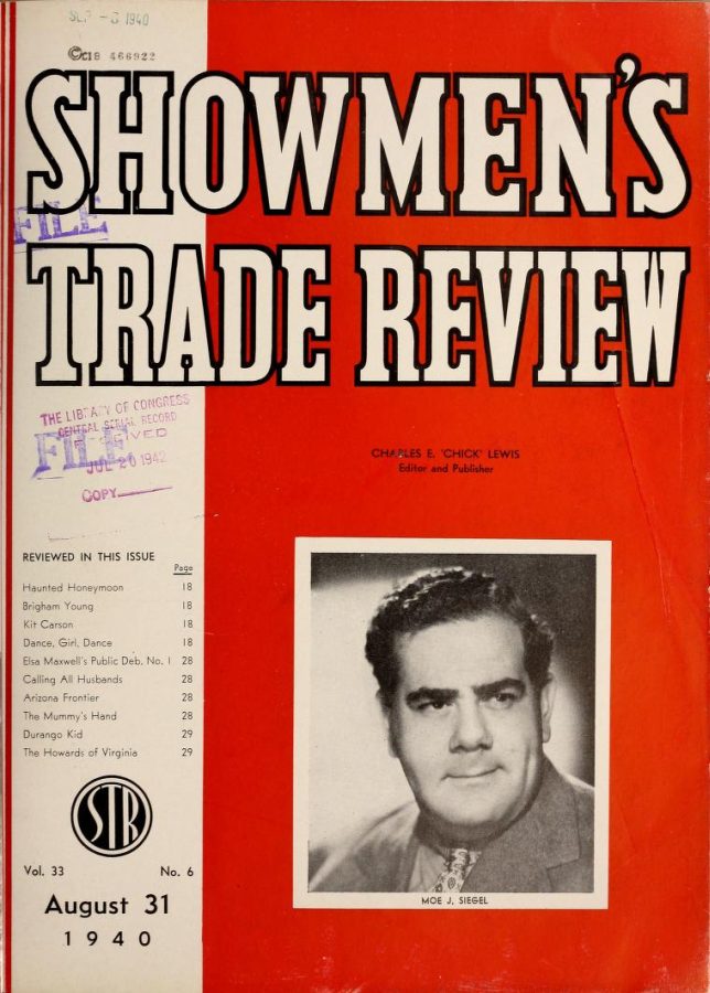 SHOWMENS TRADE REVIEW magazine side cover 31 August 1940
