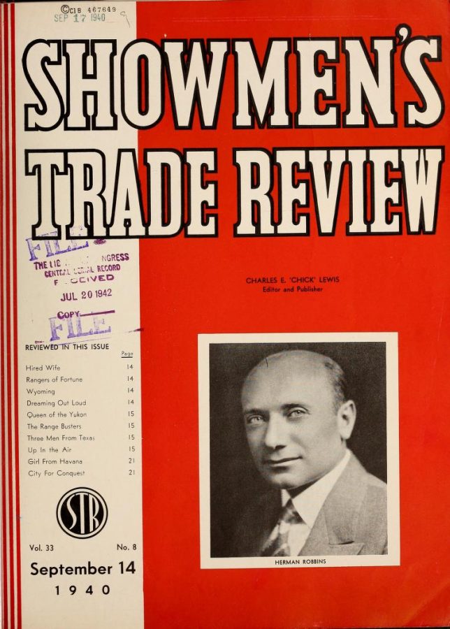 SHOWMENS TRADE REVIEW magazine side cover 14 September 1940