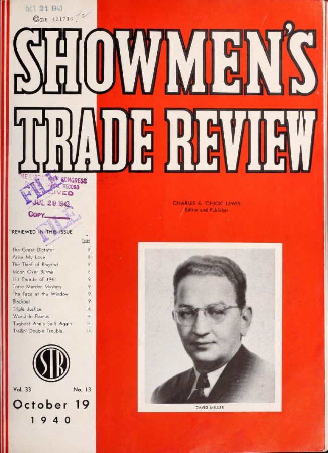 SHOWMENS TRADE REVIEW magazine side cover 19 October 1940