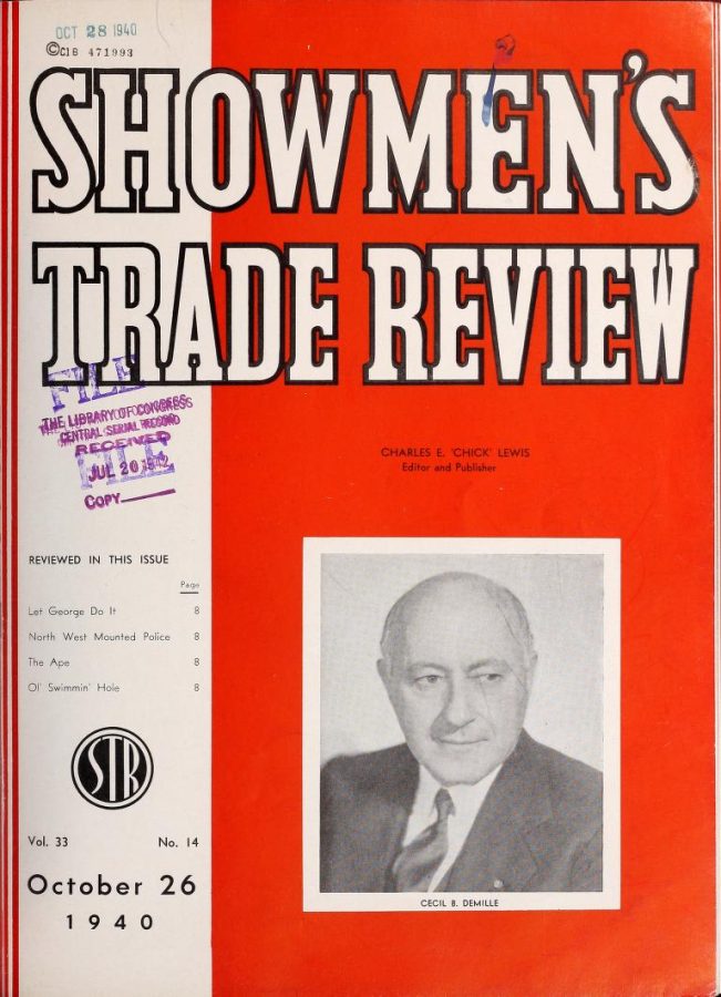SHOWMENS TRADE REVIEW magazine side cover 26 October 1940