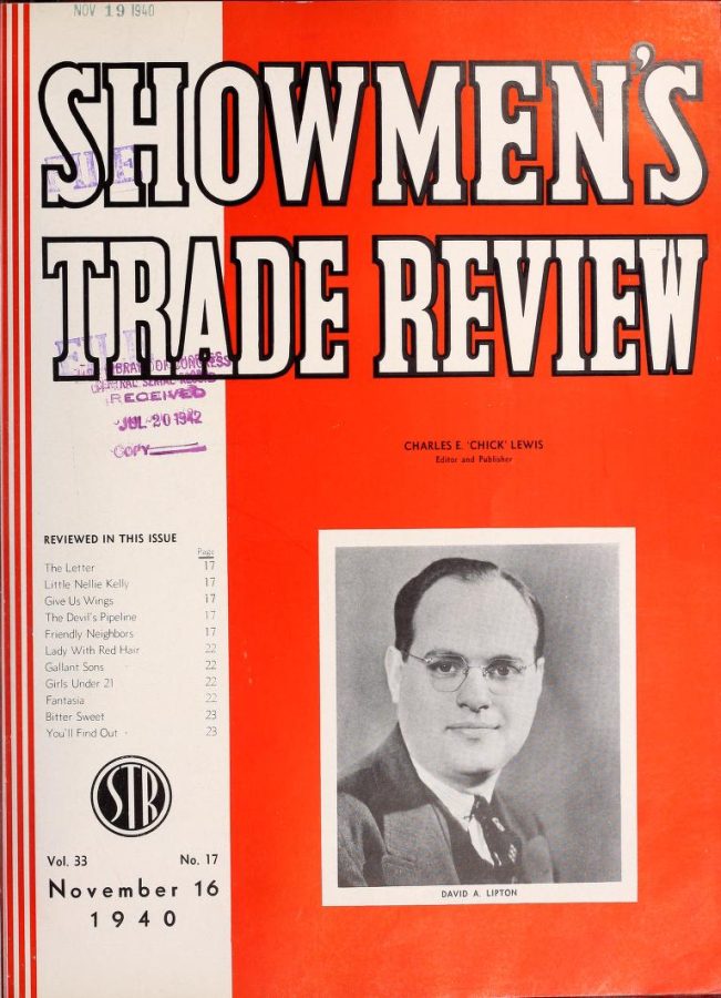 SHOWMENS TRADE REVIEW magazine side cover 16 November 1940