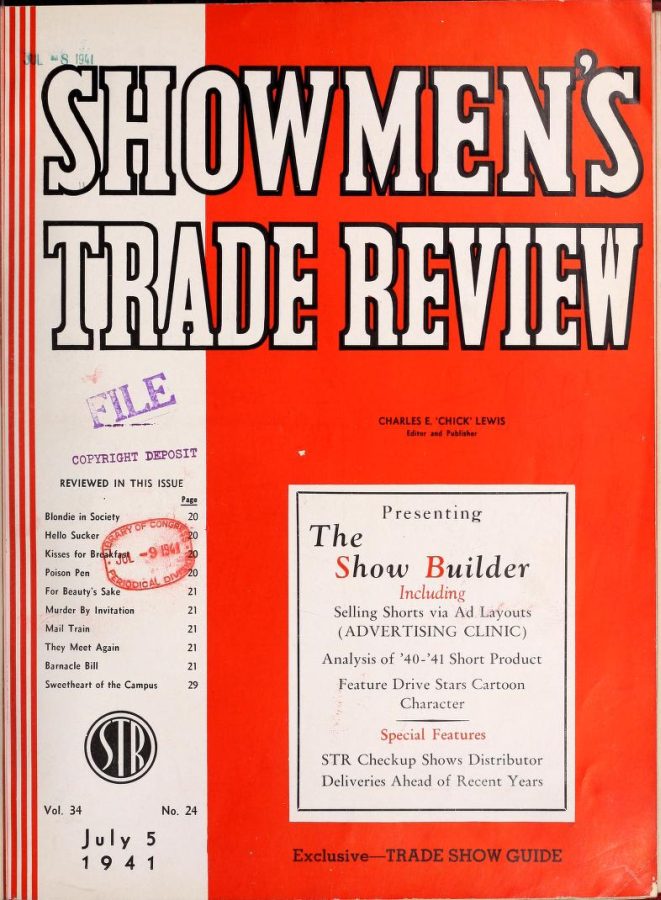 SHOWMENS TRADE REVIEW magazine side cover 5 July 1941