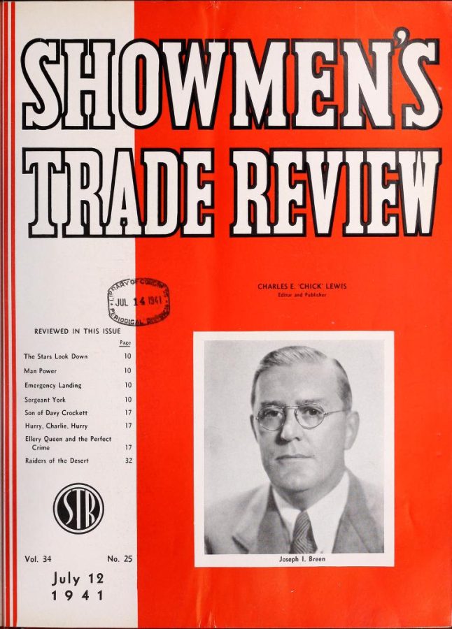 SHOWMENS TRADE REVIEW magazine side cover 12 July 1941