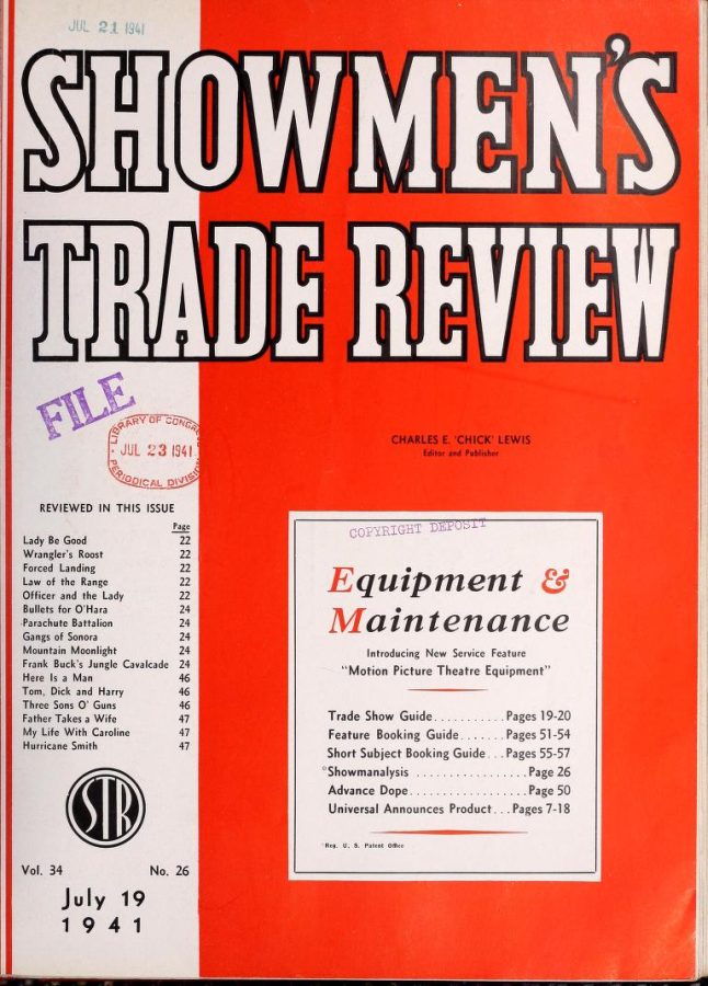 SHOWMENS TRADE REVIEW magazine side cover 19 July 1941
