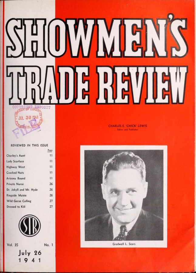 SHOWMENS TRADE REVIEW magazine side cover 26 July 1941