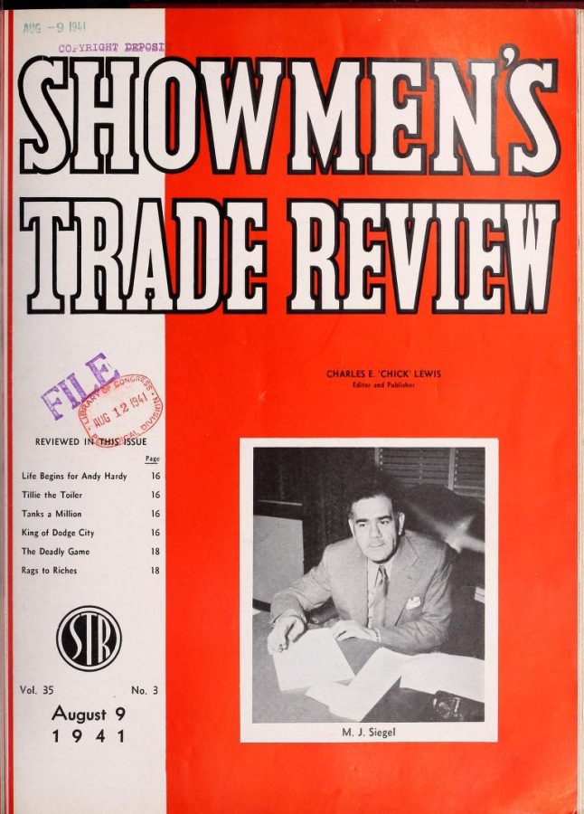 SHOWMENS TRADE REVIEW magazine side cover 9 August 1941