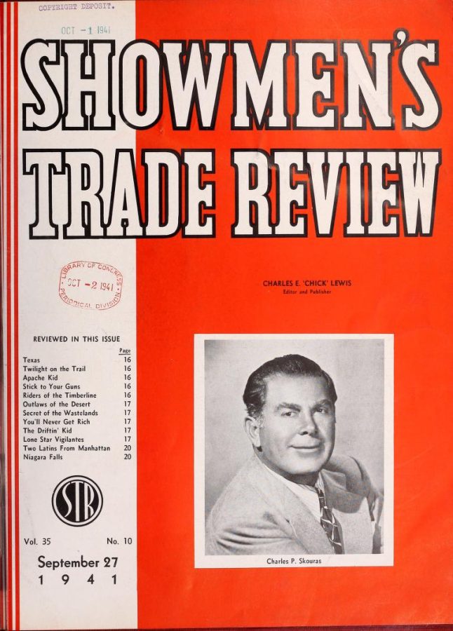 SHOWMENS TRADE REVIEW magazine side cover 27 September 1941
