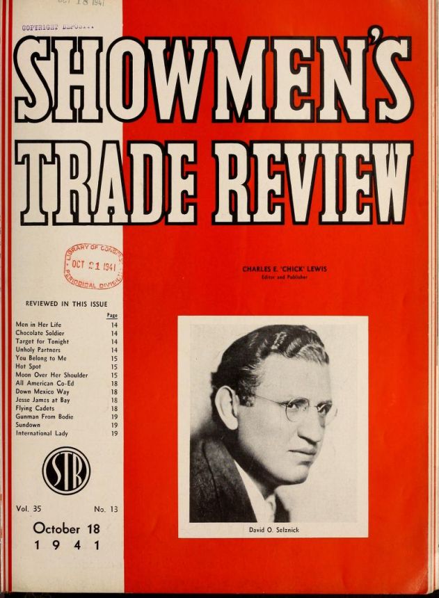 SHOWMENS TRADE REVIEW magazine side cover 18 October 1941