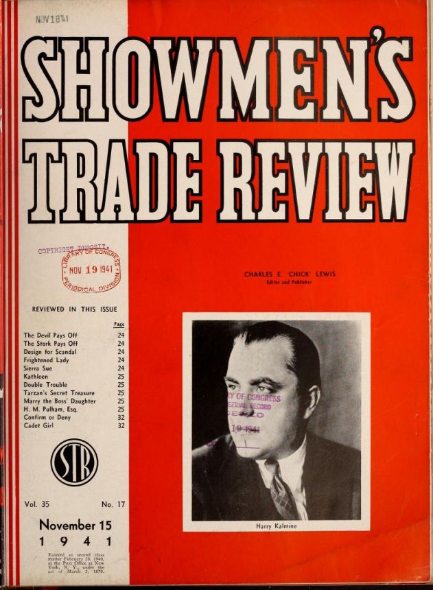 SHOWMENS TRADE REVIEW magazine side cover 15 November 1941