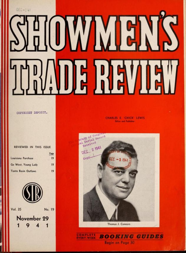 SHOWMENS TRADE REVIEW magazine side cover 29 November 1941