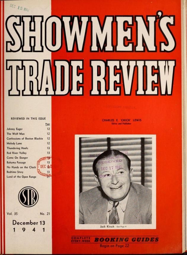 SHOWMENS TRADE REVIEW magazine side cover 13 December 1941