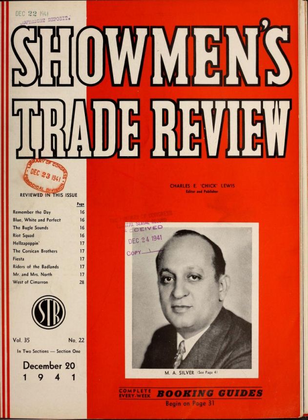 SHOWMENS TRADE REVIEW magazine side cover 20 December 1941